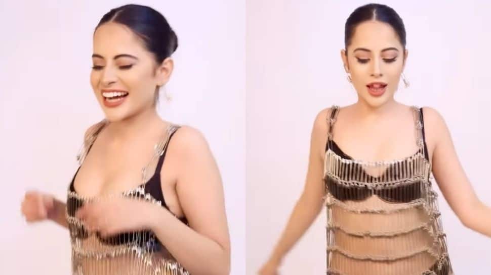 WATCH: Urfi Javed designs dress ENTIRELY made of safety pins, netizens say &#039;100% mental case&#039;