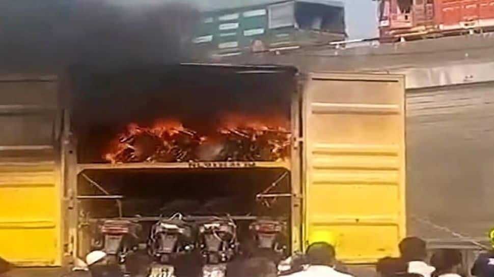 Truck-load of electric scooters catch fire, ignites EV safety debate in India - Watch video