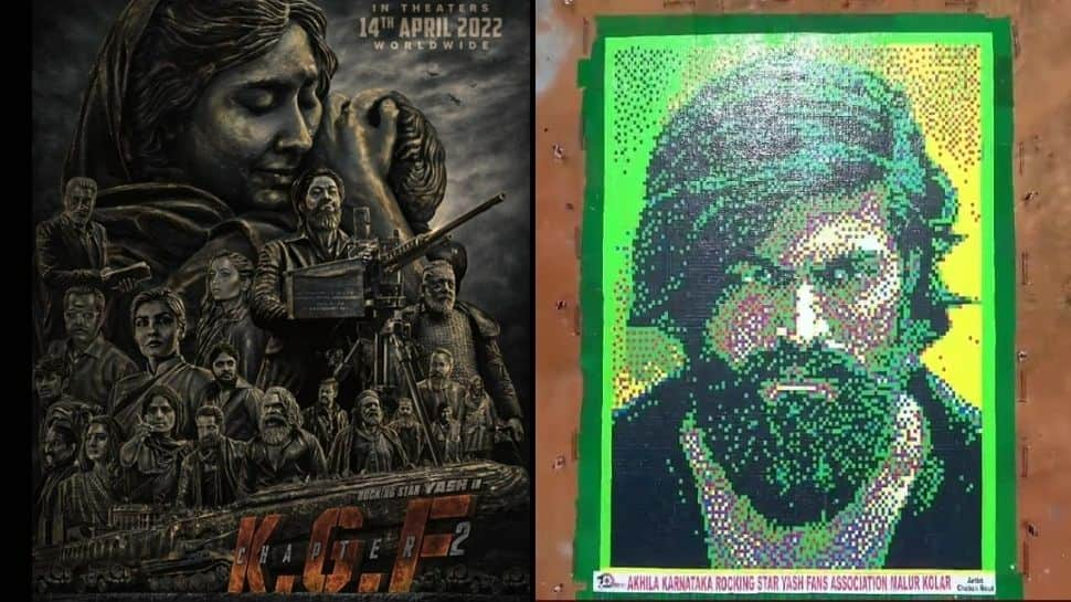 KGF Chapter 2: Yash fans create HUGE mosaic poster for actor with books! - See pic