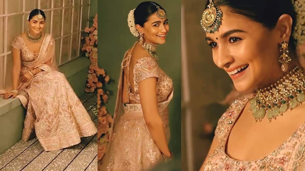 Alia Bhatt looks lovely in a blush pink lehenga