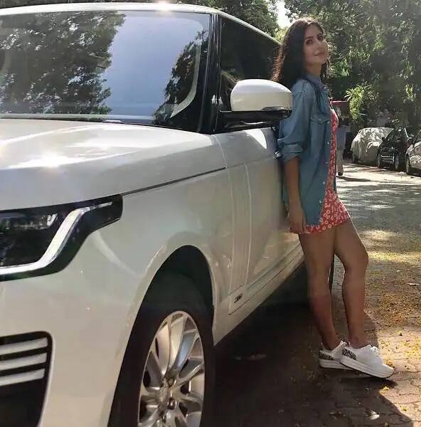 Katrina Kaif with her Range Rover Vogue
