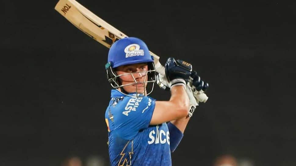 MI's 'Baby AB' Dewald Brevis smashes 29 off Rahul Chahar's over and fans can't keep calm