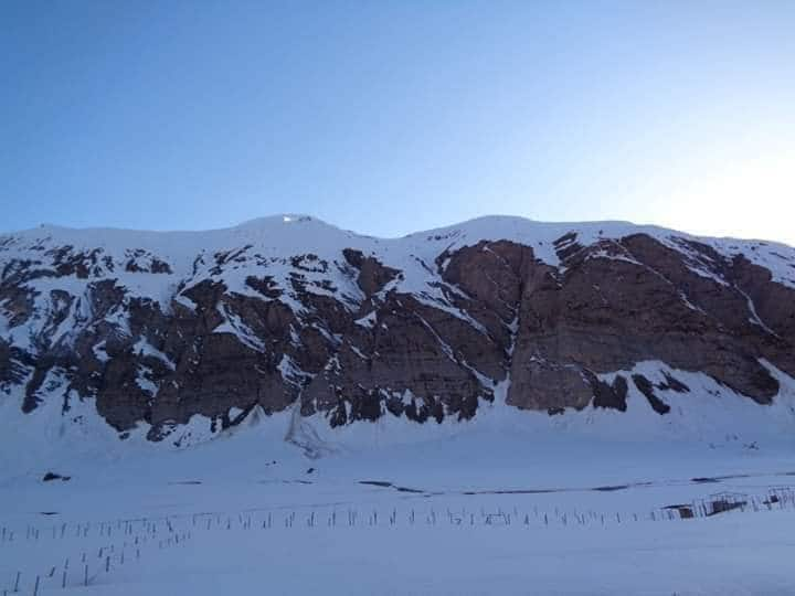 Snow covered mountains in the area surrounding Amarnath shrine