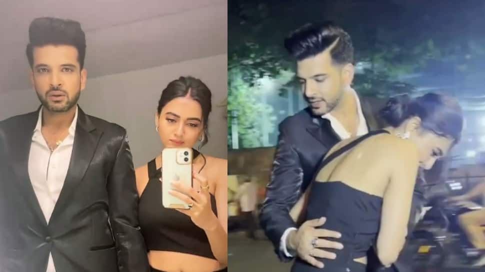 Terrified Tejasswi Prakash leans on Karan Kundrra after noticing something fall on her: Watch Video