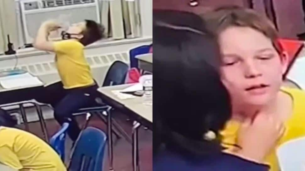 Viral video: New Jersey teacher saves student from choking during class - Watch 