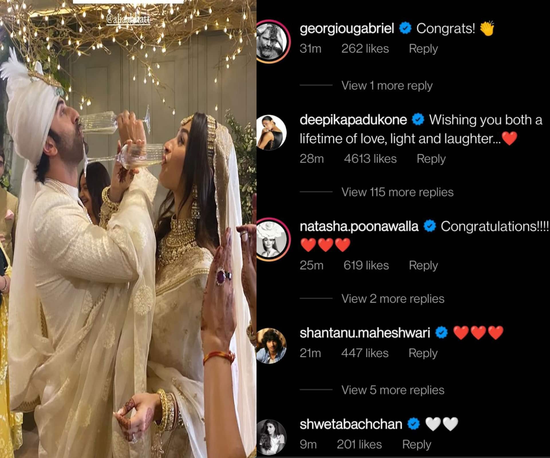 Deepika Padukone wished Ralia on their wedding
