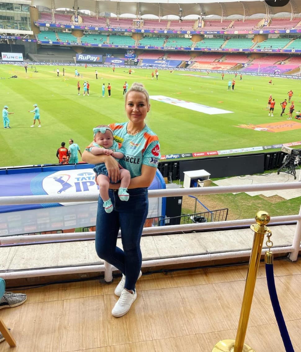 Sasha and Quinton de Kock welcomed a baby girl named Kiara back in January 2022. Quinton de Kock retired from Test cricket in the middle of series against India. (Source: Instagram)