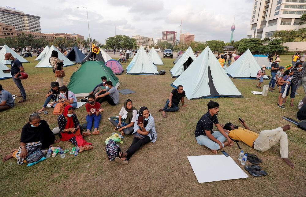 Protestors staged at Sri Lanka's 'Gota-Go' village amid economical crisis