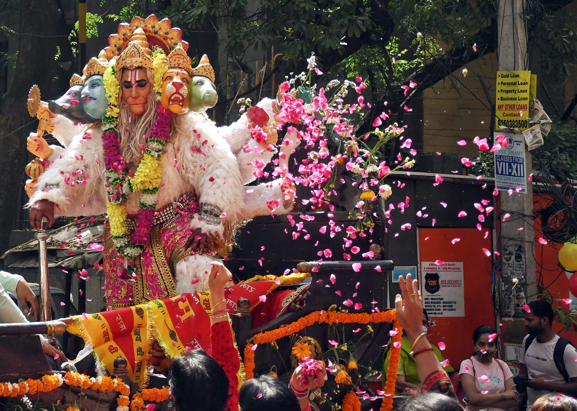 Devotee dresses up as God Hanuman for Procession