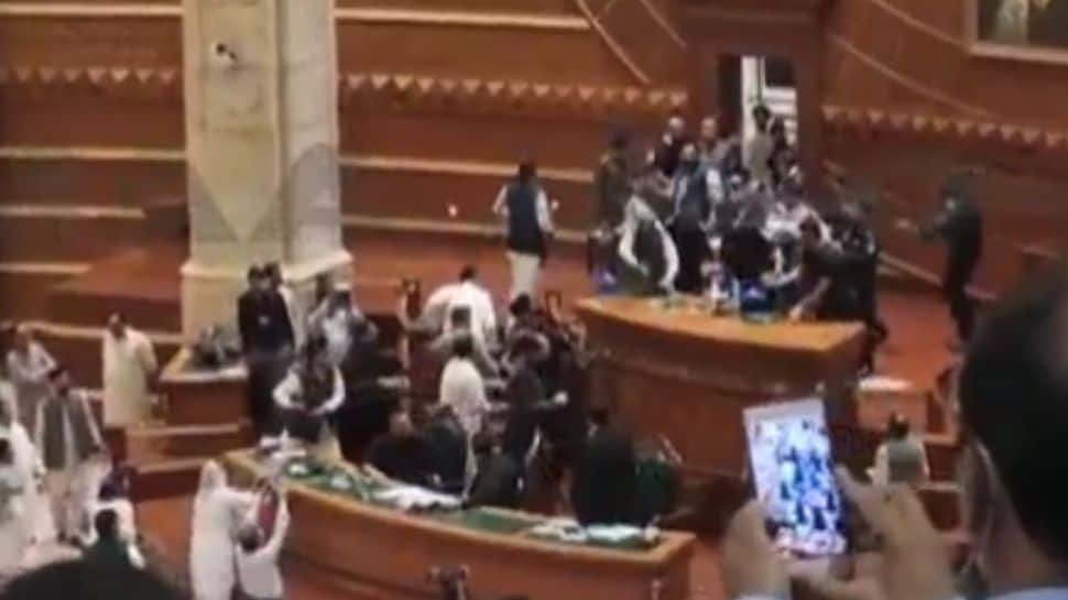 Chaos in Pakistan's Punjab Assembly: Imran Khan's party members slap, pull hair of deputy speaker