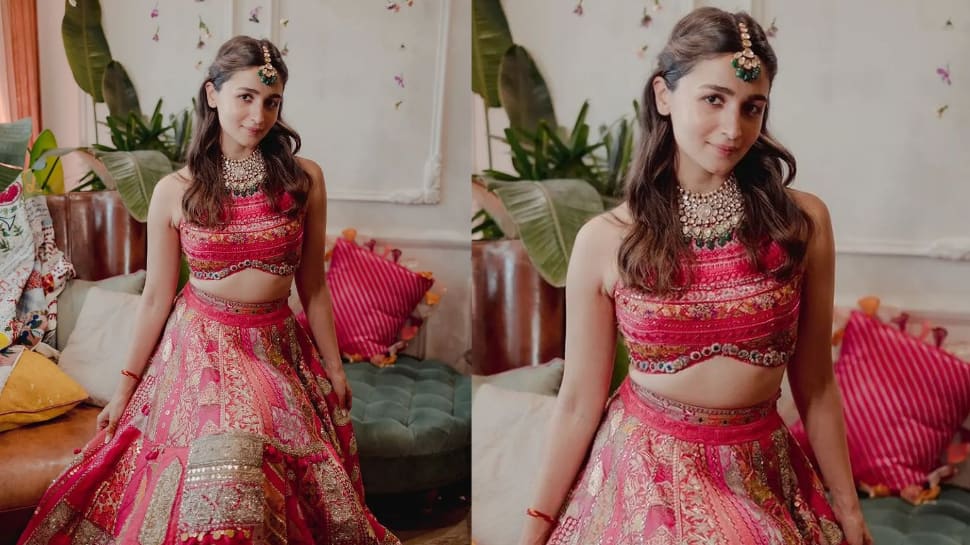 Alia Bhatt&#039;s mehendi lehenga by Manish Malhotra took 3,000 hours to make, had 180 textile patches