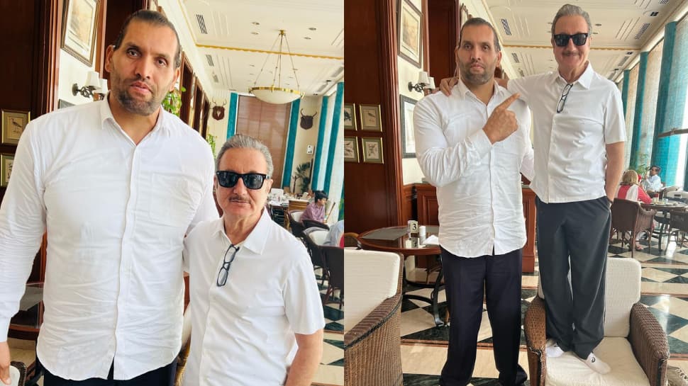 Anupam Kher meets The Great Khali, shares funny photo on Instagram: PICS