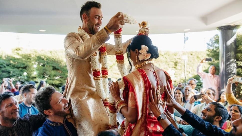 Royal Challengers Bangalore all-rounder Glenn Maxwell got married to Vini Raman just days before IPL 2022. Maxwell arrived late to IPL 2022 after his wedding in Melbourne. (Source: Twitter)