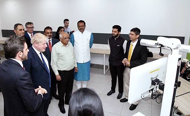 Boris Johnson at Gujarat Biotechnology University in Gandhinagar 