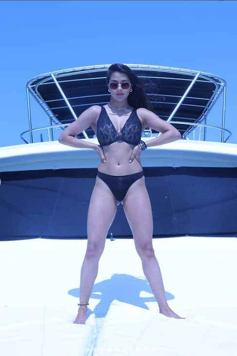 Namrita Malla sports Black Bikini