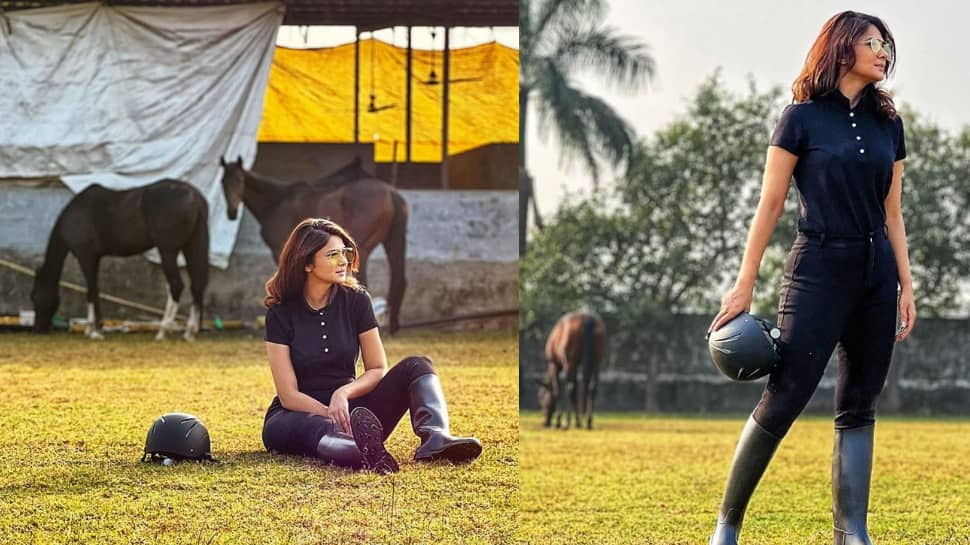 Jennifer Winget goes horse riding in an all black attire