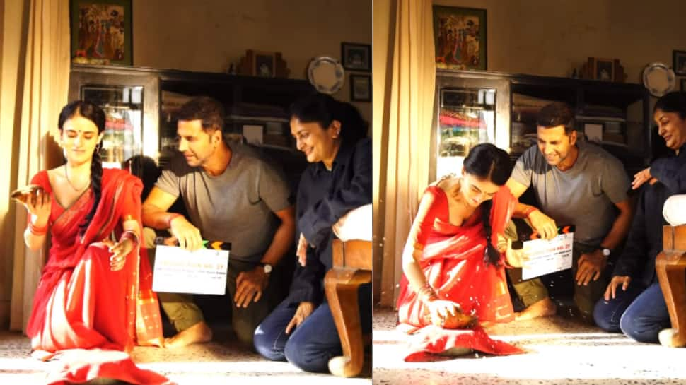 Akshay Kumar, Radhika Madan start shooting for Hindi remake of ‘Soorarai Pottru&#039;, perform puja: Video