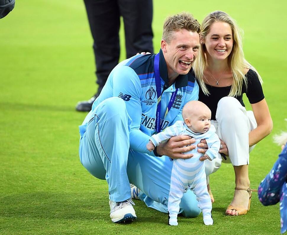 Jos Buttler missed the second half of the IPL 2021 in UAE for the birth of his second daughter Margot, to be with his wife Louise. (Source: Twitter)