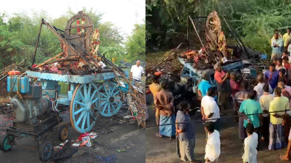 11 killed after temple chariot procession in Tamil Nadu&#039;s Thanjavur comes into contact with live wire