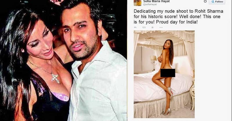 Posted nude pics after Rohit Sharma scored double century