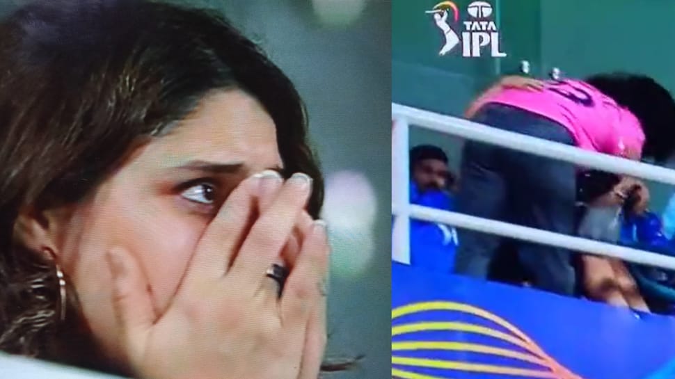 WATCH: Ashwin&#039;s wife Prithi hugs Rohit Sharma&#039;s wife Ritika after MI captain fails again