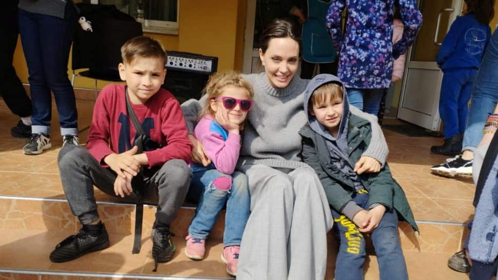 Angelina Jolie visits Ukraine, meets children, trip interrupted by sirens