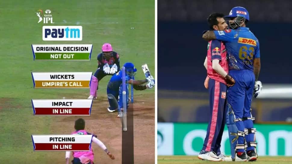 IPL 2022 RR vs MI: Suryakumar Yadav consoles Yuzvendra Chahal with bear hug after failed DRS appeal for LBW, video goes viral - WATCH