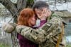 A Ukrainian soldier with his partner during the Russia-Ukraine war