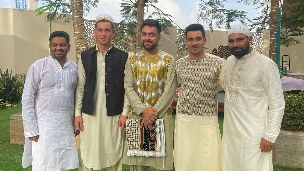 IPL 2022: Mohammed Shami celebrates Eid with Gujarat Titans teammates Rashid Khan and Rahmanullah Gurbaz