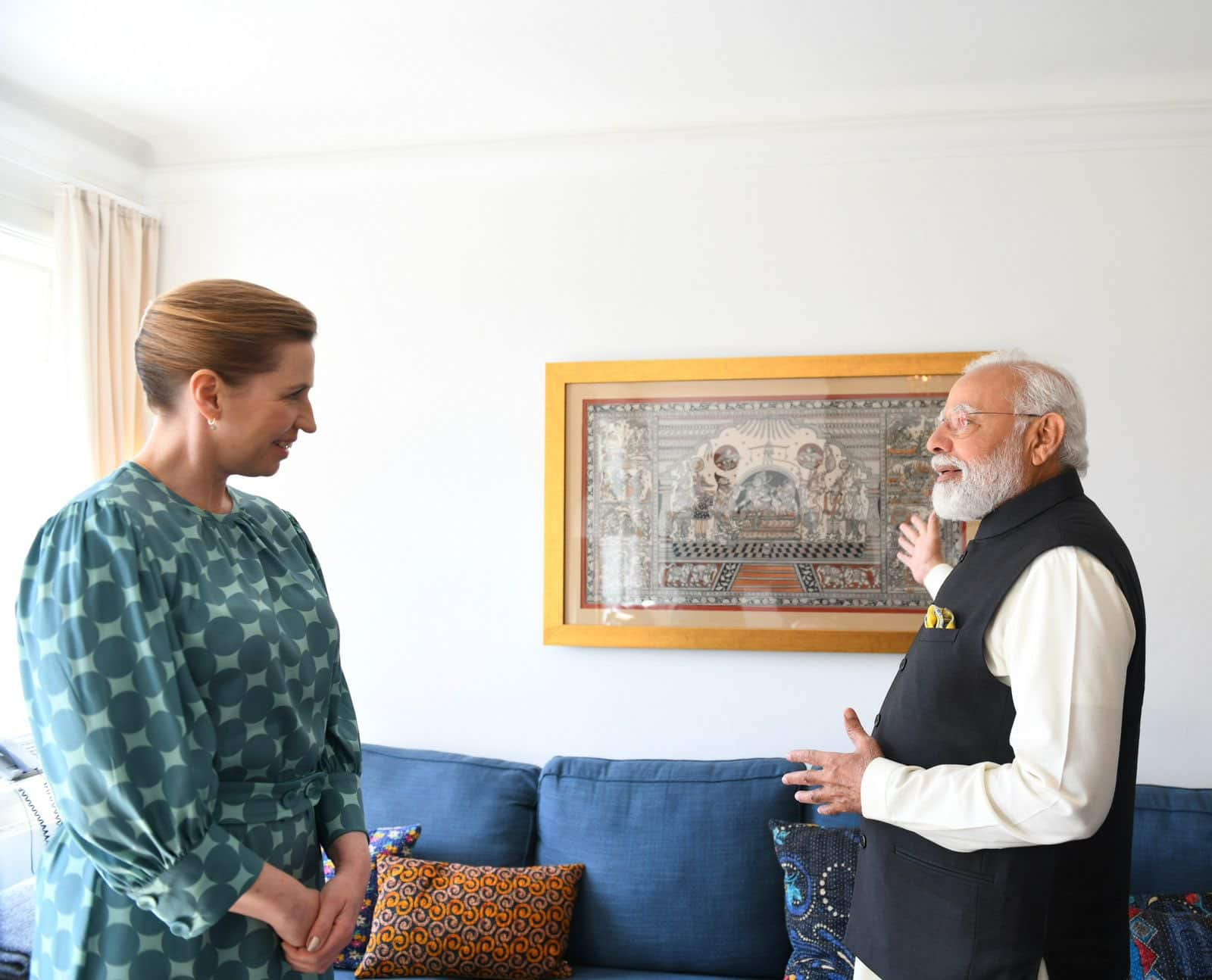 Prime Minister Narendra Modi meets his Danish counterpart Mette Frederiksen