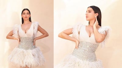 Nora Fatehi looks ethreal in a white dress