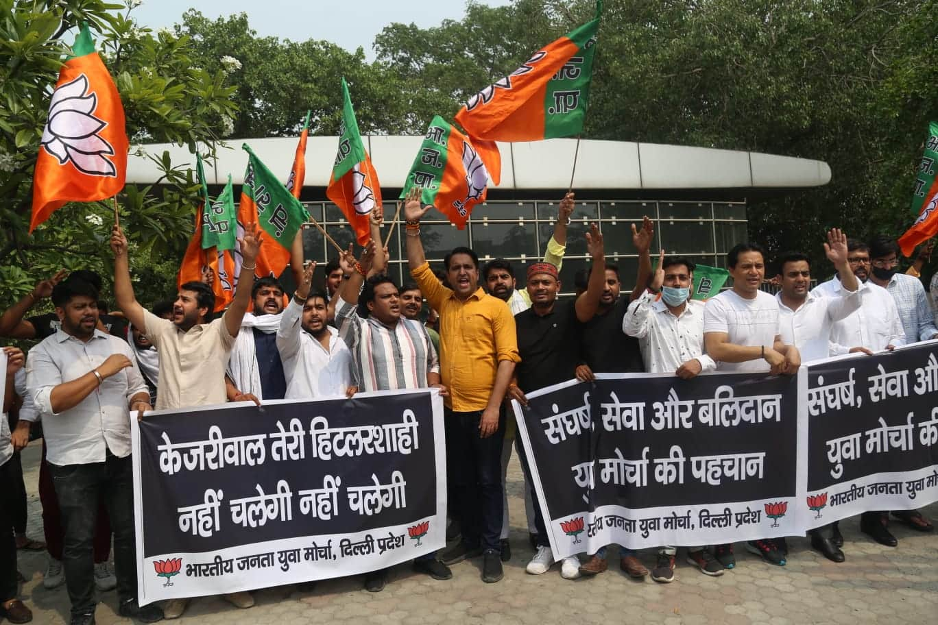 Protest by BJP workers against Bagga's arrest