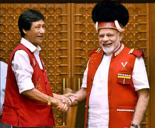 PM Modi in a traditional Naga attire