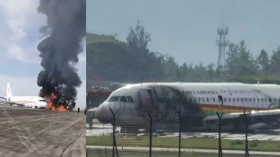China plane crash: Tibet Airlines&#039; flight catches fire after veering off runway, 40 injured - Watch Video