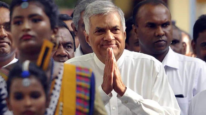 Ranil Wickremesinghe to be sworn-in as Sri Lanka&#039;s new Prime Minister; Mahinda Rajapaksa, 16 others barred from travelling overseas