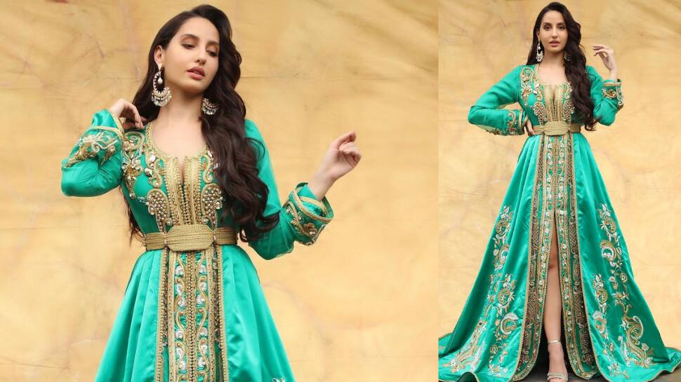 Nora Fatehi pays homage to motherland Morocco in green kaftan dress