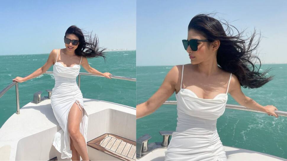 Mouni Roy looking very beautiful in white color