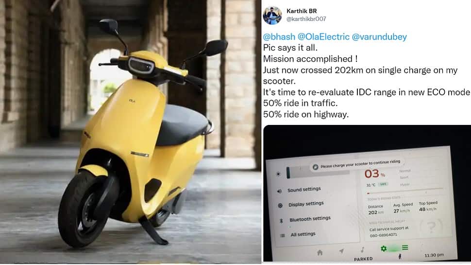 Ola electric scooter crosses 200km range, owner to get new S1 Pro from CEO Bhavish Aggarwal as gift thumbnail