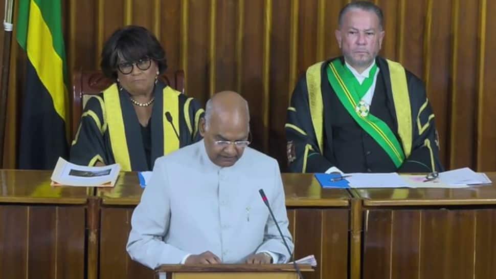 15,000 km away from India, I feel 'very much' at home: President Ram Nath Kovind at Jamaican Parliament