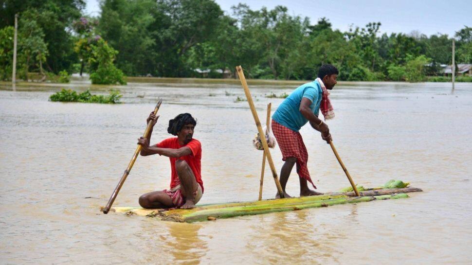 Floodwater damages embankments, roads