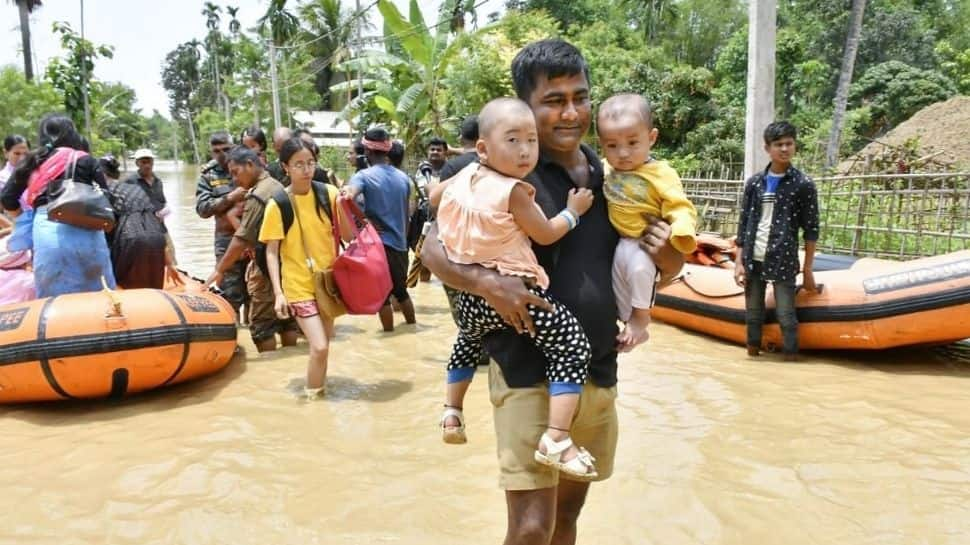 Rescue operations on at flood-hit districts