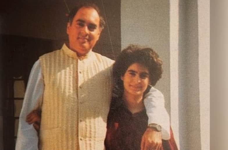 Rajiv Gandhi and Priyanka Gandhi