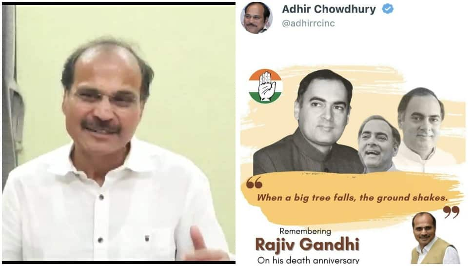 Rajiv Gandhi&#039;s &#039;when big tree falls&#039; remarks on Adhir Chaudhury&#039;s Twitter; &#039;Account Hacked,&#039; says leader