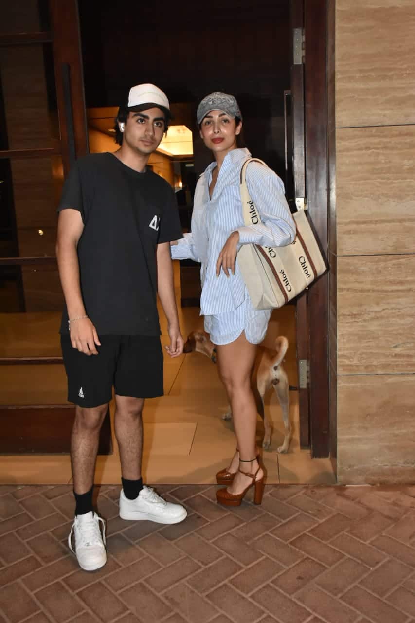 Malaika Arora steps out with son Arhaan Khan in Bandra, actress grabs attention in stylish co-ord: PICS | News | Zee News