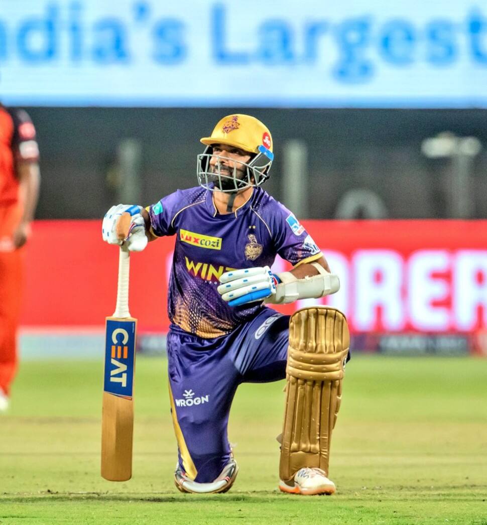 Kolkata Knight Riders batter Ajinkya Rahane's IPL 2022 came to an early end due to hamstring injury. Before the injury, Rahane only managed 144 runs from 7 matches in IPL 2022. (Source: Twitter)