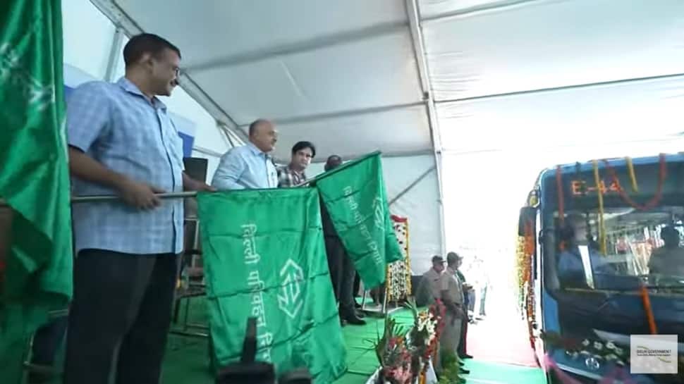 Delhi CM Arvind Kejriwal flags off 150 electric buses; free travel for 3 days - Vimarsana News