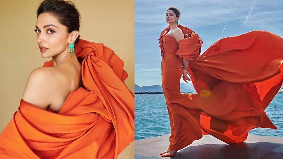Deepika Padukone Is A Ray Of Sunshine In This B0LD Cutout Orange Dress For  Gehraiyaan Promotions - YouTube