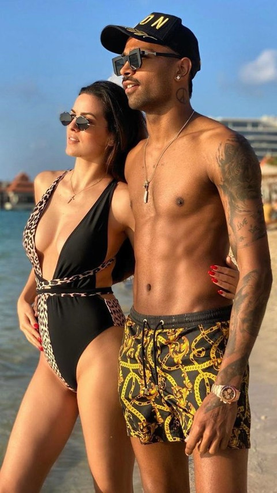 Gujarat Titans captain Hardik Pandya's wife Natasa Stankovic is a model, actor and dancer from Serbia. The couple have a son Agastya together. (Source: Twitter)