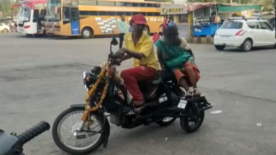 Wife complains of backache, beggar gifts her modified TVS XL100 moped worth Rs 90,000