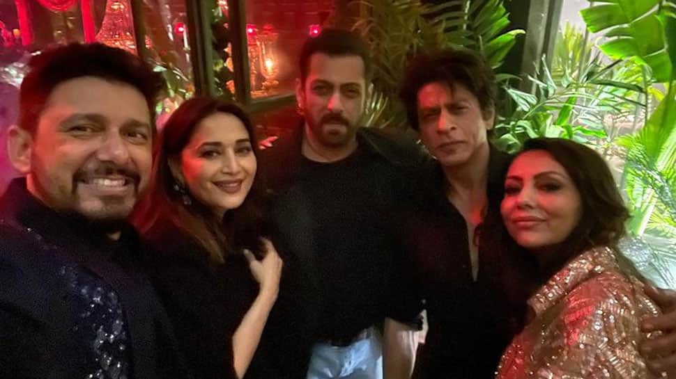 Salman Khan, SRK, Madhuri’s priceless moment from KJo’s party goes viral!